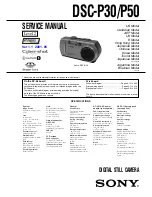 Предварительный просмотр 1 страницы Sony Cyber-shot DSC-P30 Service Manual