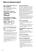 Предварительный просмотр 4 страницы Sony Cyber-shot DSC-R1 User'S Manual / Troubleshooting