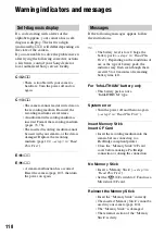 Предварительный просмотр 118 страницы Sony Cyber-shot DSC-R1 User'S Manual / Troubleshooting