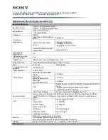 Sony Cyber-shot DSC-S600 Specification Sheet предпросмотр