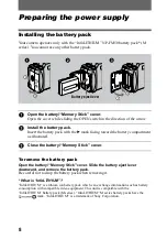 Предварительный просмотр 8 страницы Sony Cyber-shot DSC-S70 Operating Instructions Manual