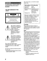 Предварительный просмотр 2 страницы Sony Cyber-shot DSC-S75 Operating Instructions Manual