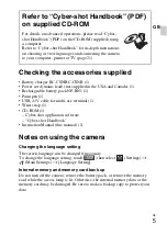 Предварительный просмотр 5 страницы Sony Cyber-shot DSC-T110 Instruction Manual