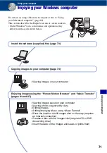 Предварительный просмотр 71 страницы Sony Cyber-shot DSC-T20 User Manual