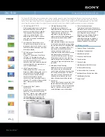 Preview for 1 page of Sony Cyber-shot DSC-T300 Specification Sheet