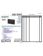 Sony Cyber-shot DSC-TX20 Service Manual preview