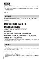 Preview for 2 page of Sony Cyber-shot DSC-TX5 Instruction Manual