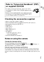 Предварительный просмотр 5 страницы Sony Cyber-shot DSC-TX9 Instruction Manual