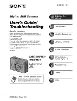 Предварительный просмотр 1 страницы Sony Cyber-shot DSC-W15 User'S Manual / Troubleshooting