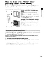 Предварительный просмотр 23 страницы Sony Cyber-shot DSC-W15 User'S Manual / Troubleshooting