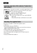 Preview for 2 page of Sony Cyber-shot DSC-W710 Instruction & Operation Manual