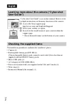 Preview for 2 page of Sony Cyber-shot DSC-WX100 Instruction Manual