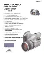 Предварительный просмотр 1 страницы Sony Cyber-shot PRO DSC-D700 Specifications