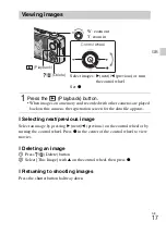 Предварительный просмотр 17 страницы Sony Cybershot,cyber-shot dsc-wx10 Instruction Manual