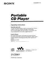 Sony D-CS901 - Portable Cd Player Operating Instructions Manual предпросмотр