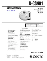 Предварительный просмотр 1 страницы Sony D-CS901 - Portable Cd Player Service Manual