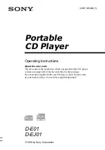 Предварительный просмотр 1 страницы Sony D-E01 Operating Instructions Manual