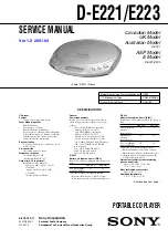 Sony D-E223 Service Manual предпросмотр