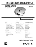 Preview for 1 page of Sony D-E451 Primary Service Manual