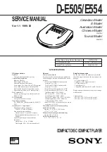 Preview for 1 page of Sony D-E505 Service Manual