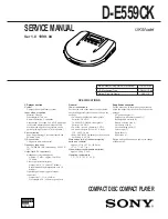 Предварительный просмотр 1 страницы Sony D-E559CK Service Manual