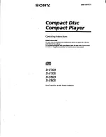 Preview for 1 page of Sony D-E700 Operating Instructions Manual