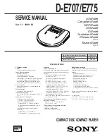 Sony D-E707 Service Manual предпросмотр