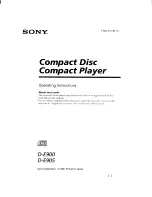 Preview for 1 page of Sony D-E900 Operating Instructions Manual