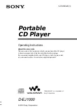 Sony D-EJ1000 - Portable Cd Player Operating Instructions Manual preview