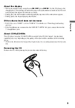 Preview for 9 page of Sony D-EJ1000 - Portable Cd Player Operating Instructions Manual