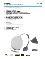 Preview for 1 page of Sony D-EJ1000 - Portable Cd Player Specification Sheet