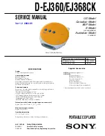 Sony D-EJ360 - PSYC CD Walkman Service Manual preview