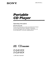 Sony D-EJ612CK - Portable Cd Player Operating Instructions Manual preview