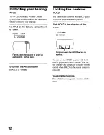 Предварительный просмотр 12 страницы Sony D-EJ612CK - Portable Cd Player Operating Instructions Manual