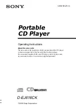 Preview for 1 page of Sony D-EJ616CK - Portable Cd Player Operating Instructions Manual