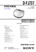 Предварительный просмотр 1 страницы Sony D-FJ737 Service Manual