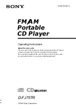 Предварительный просмотр 1 страницы Sony D-FJ75TR - Fm/am Portable Cd Player Operating Instructions Manual