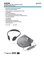 Preview for 1 page of Sony D-FJ75TR - Fm/am Portable Cd Player Specifications