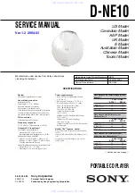 Preview for 1 page of Sony D-NE10 - Atrac Cd Walkman Service Manual