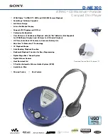 Preview for 1 page of Sony D-NE300CK - Atrac Cd Walkman Specifications