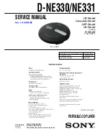 Предварительный просмотр 1 страницы Sony D-NE33 Service Manual