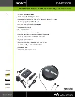 Sony D-NE336CK - Atrac Cd Walkman Product Specifications preview