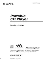 Предварительный просмотр 1 страницы Sony D-NE506CK - Cd Walkman Atrac Operating Instructions Manual