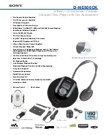 Preview for 1 page of Sony D-NE506CK - Cd Walkman Atrac Specifications