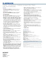 Preview for 2 page of Sony D-NE506CK - Cd Walkman Atrac Specifications