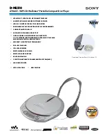 Preview for 1 page of Sony D-NE710 - ATRAC3/MP3 CD Walkman Portable Disc Player Specifications