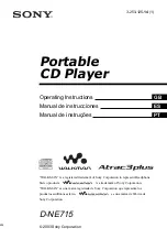 Предварительный просмотр 1 страницы Sony D-NE715 - Portable Cd Player Operating Instructions Manual