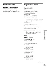 Preview for 35 page of Sony D-NF420 - Portable Cd Player (Spanish) Manual De Instrucciones