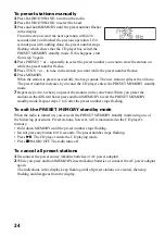 Предварительный просмотр 24 страницы Sony D-NF610 - Portable Cd Player Operating Instructions Manual