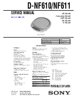 Sony D-NF610 - Portable Cd Player Service Manual preview